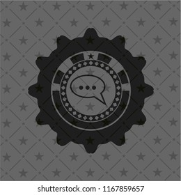 speech bubble icon inside black badge