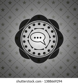 speech bubble icon inside dark badge
