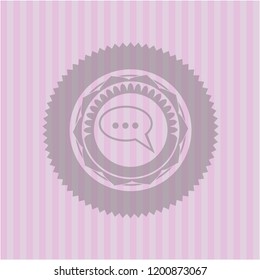 speech bubble icon inside pink icon or emblem