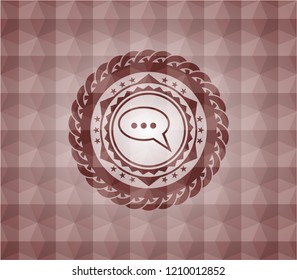 speech bubble icon inside red geometric badge. Seamless.