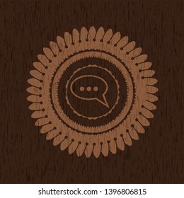 speech bubble icon inside wooden signboards