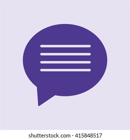 Speech  bubble  icon,  isolated. Flat  design.