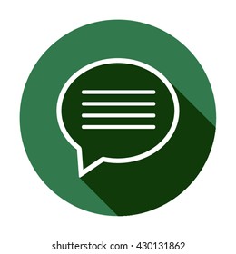 Speech bubble  icon,  isolated. Flat  design.
