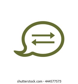 Speech bubble   icon,  isolated. Flat  design.