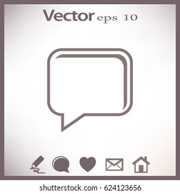 Speech bubble icon, isolated. Flat design.