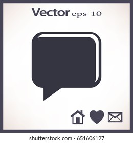 Speech bubble icon, isolated. Flat design.