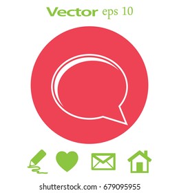 Speech bubble icon, isolated. Flat design.
