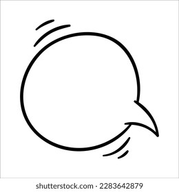 Speech bubble icon, isolated. Hand drawn vector illustration