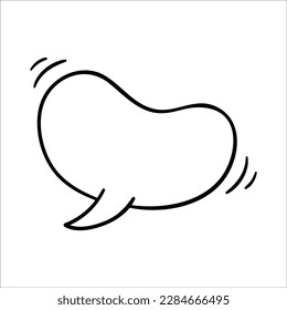 Speech bubble icon, isolated. Hand drawn vector illustration