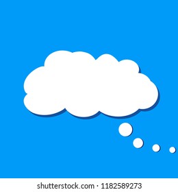 Speech bubble icon isolated on blue background. Speech bubble icon for web site, banner, poster, label and placard. Creative modern concept. Vector illustration, eps 10
