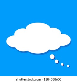 Speech bubble icon isolated on blue background. Speech bubble icon for web site, banner, poster, label and placard. Creative modern concept. Vector illustration, eps 10