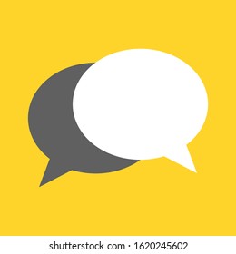speech bubble icon isolated on yellow background. vector illustration