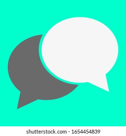 speech bubble icon isolated on green background. vector illustration