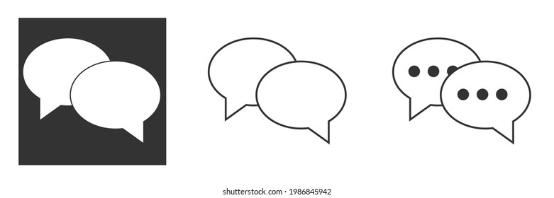 Speech bubble icon isolated on fne. flat design conversation bubbles icon vector illustration