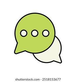 Ícone do Balão de Fala isolado em um plano de fundo branco. Ilustração vetorial.