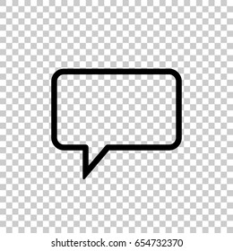 Speech bubble icon isolated on transparent background. Black symbol for your design. Vector illustration, easy to edit.