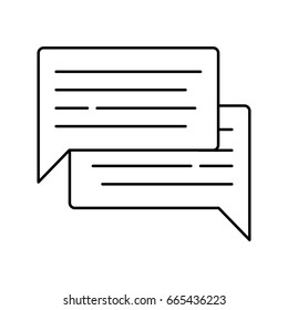 Speech bubble icon isolated on white background. Isolated vector lined illustration for web or app design.