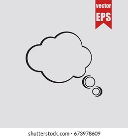 Speech bubble icon isolated on grey background.Vector illustration.