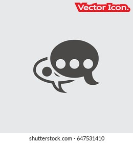 Speech bubble icon isolated sign symbol and flat style for app, web and digital design. Vector illustration.