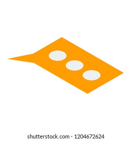 Speech bubble icon. Isometric of speech bubble vector icon for web design isolated on white background