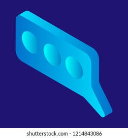 Speech bubble icon. Isometric of speech bubble vector icon for web design isolated on white background