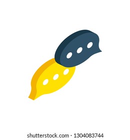 Speech bubble icon in isometric. Vector illustration