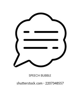 speech bubble icon. Line Art Style Design Isolated On White Background