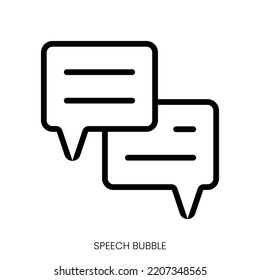 speech bubble icon. Line Art Style Design Isolated On White Background