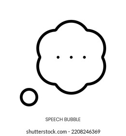 speech bubble icon. Line Art Style Design Isolated On White Background