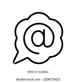 icono de burbuja de voz. Diseño De Estilo De Arte De Línea Aislado En Fondo Blanco