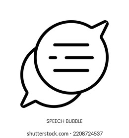 speech bubble icon. Line Art Style Design Isolated On White Background