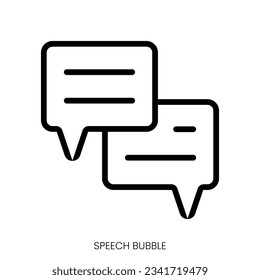 speech bubble icon. Line Art Style Design Isolated On White Background