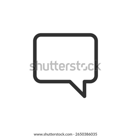 Speech bubble icon, linear style. Message, comment, or chat communication. Line with editable stroke.