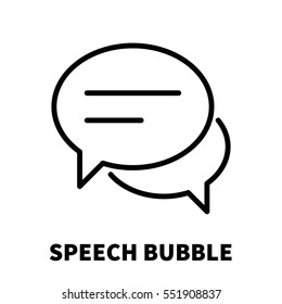 Speech bubble  icon or logo in modern line style. High quality black outline pictogram for web site design and mobile apps. Vector illustration on a white background.