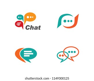 Speech bubble icon Logo template vector illustration