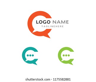 Speech Bubble Icon Logo Template Vector Illustration
