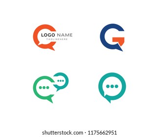 Speech bubble icon Logo template vector illustration