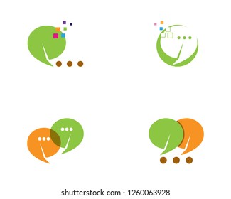 Speech bubble icon logo template