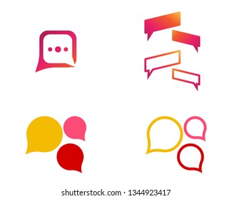 Speech bubble icon Logo template vector illustration 