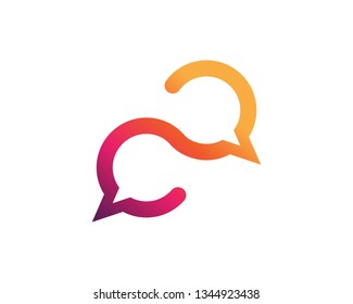 Speech bubble icon Logo template vector illustration 