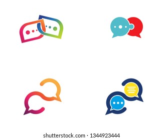 Speech bubble icon Logo template vector illustration 
