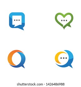 Speech bubble icon Logo template vector illustration