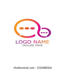 speech bubble icon logo template vector