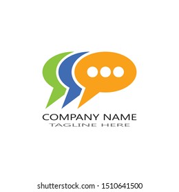 speech bubble icon logo template vector