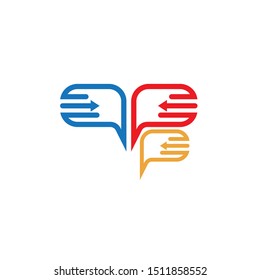 Speech bubble icon Logo template vector
