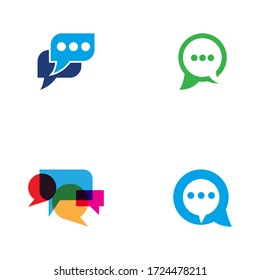 Speech bubble icon Logo template vector illustration