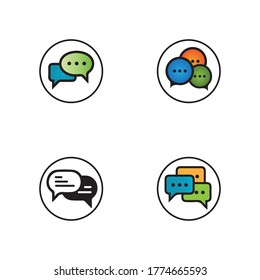 Speech bubble icon Logo template vector illustration