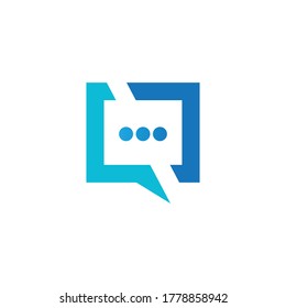 Speech bubble icon Logo template vector