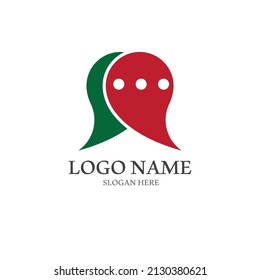 Speech bubble icon Logo template vector illustration