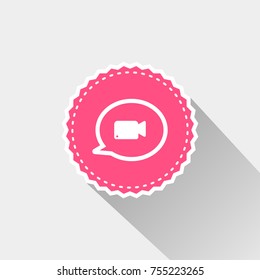 Speech bubble icon with long shadow